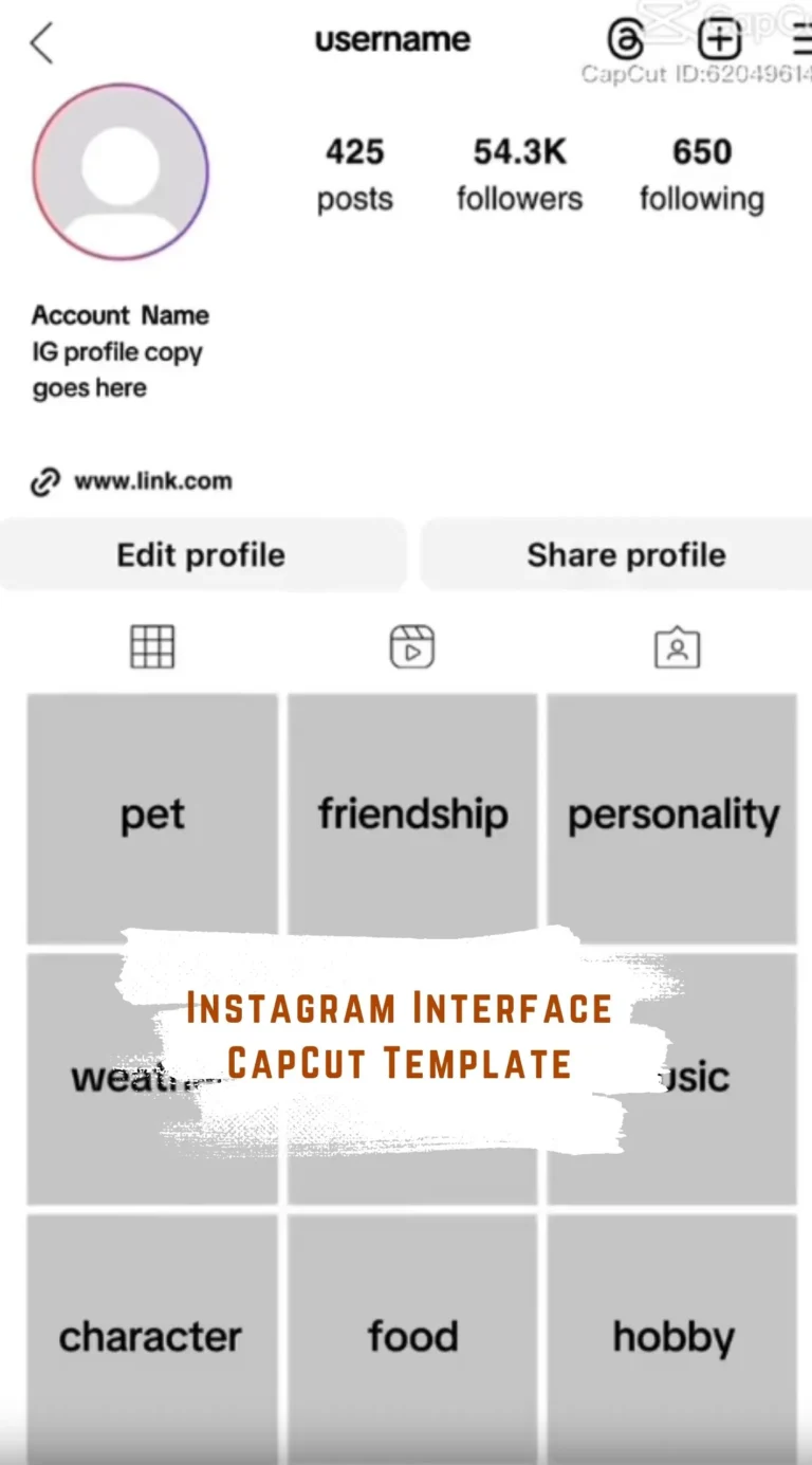 CapCut Instagram Interface Template