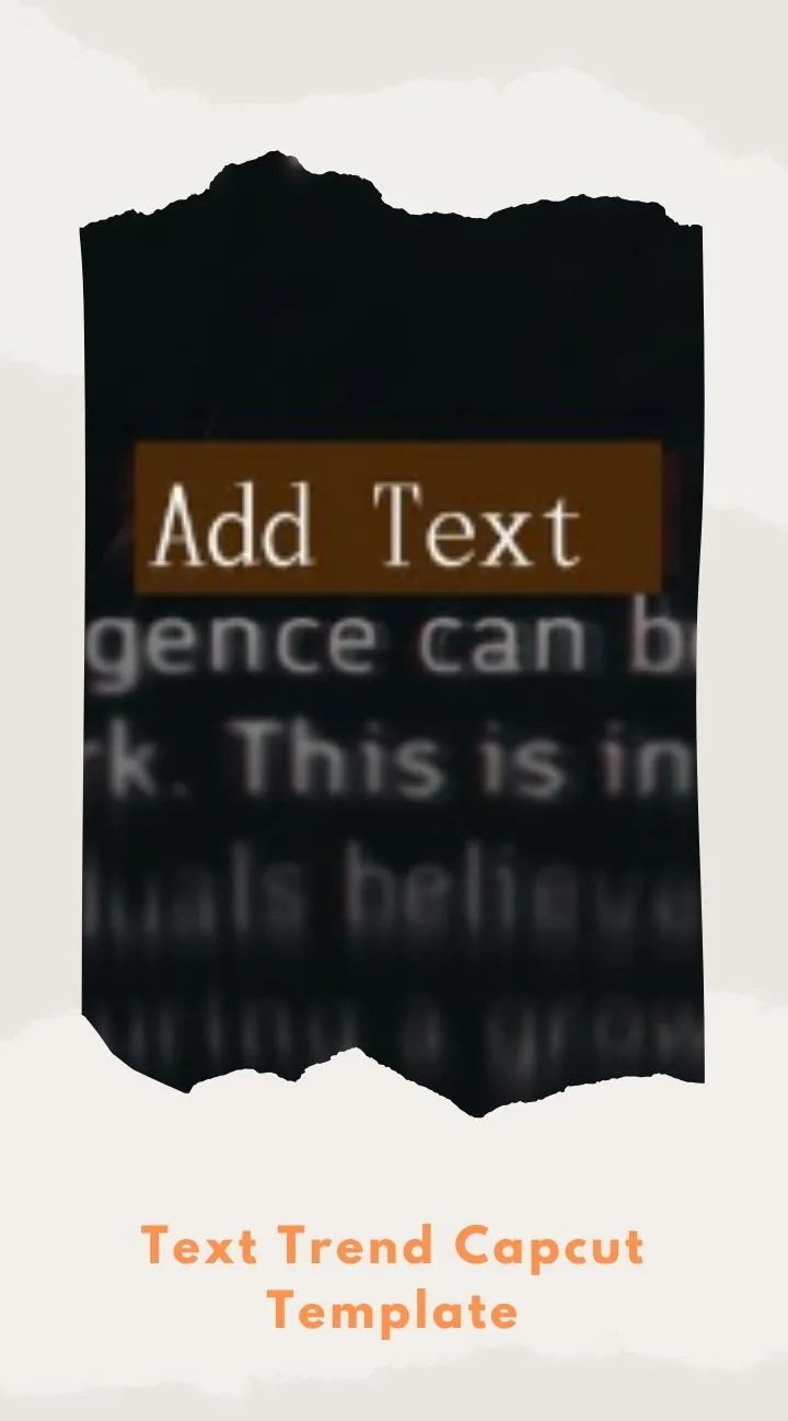 Capcut Text Trend Template