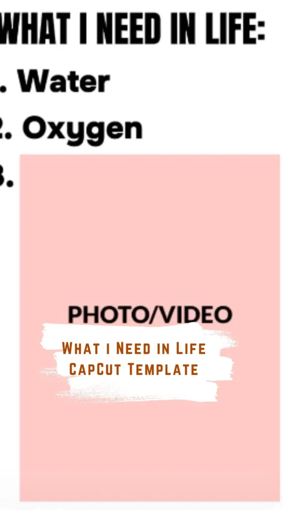 CapCut What i Need in Life Template